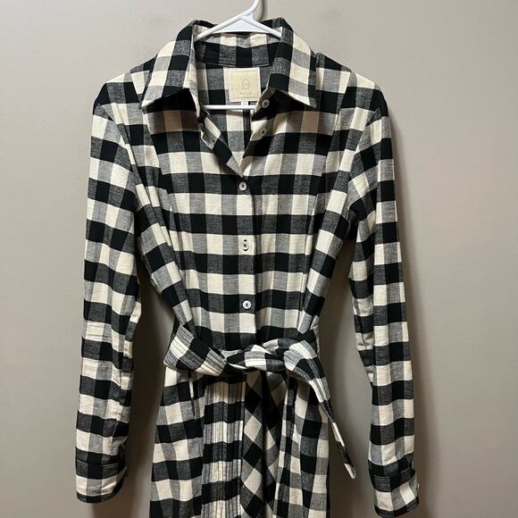 Bell by Alicia Bell Plaid Tie-Waist‎ Shirt Dress Vintage Inspired Southern Sz 10 - Picture 3 of 6